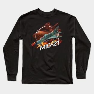 Russian Fighter Shirt Gift Mig-21 Tee Gift Long Sleeve T-Shirt